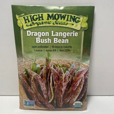 Dragon Langerie or Dragon's Tongue Bush Bean Seeds, Organic